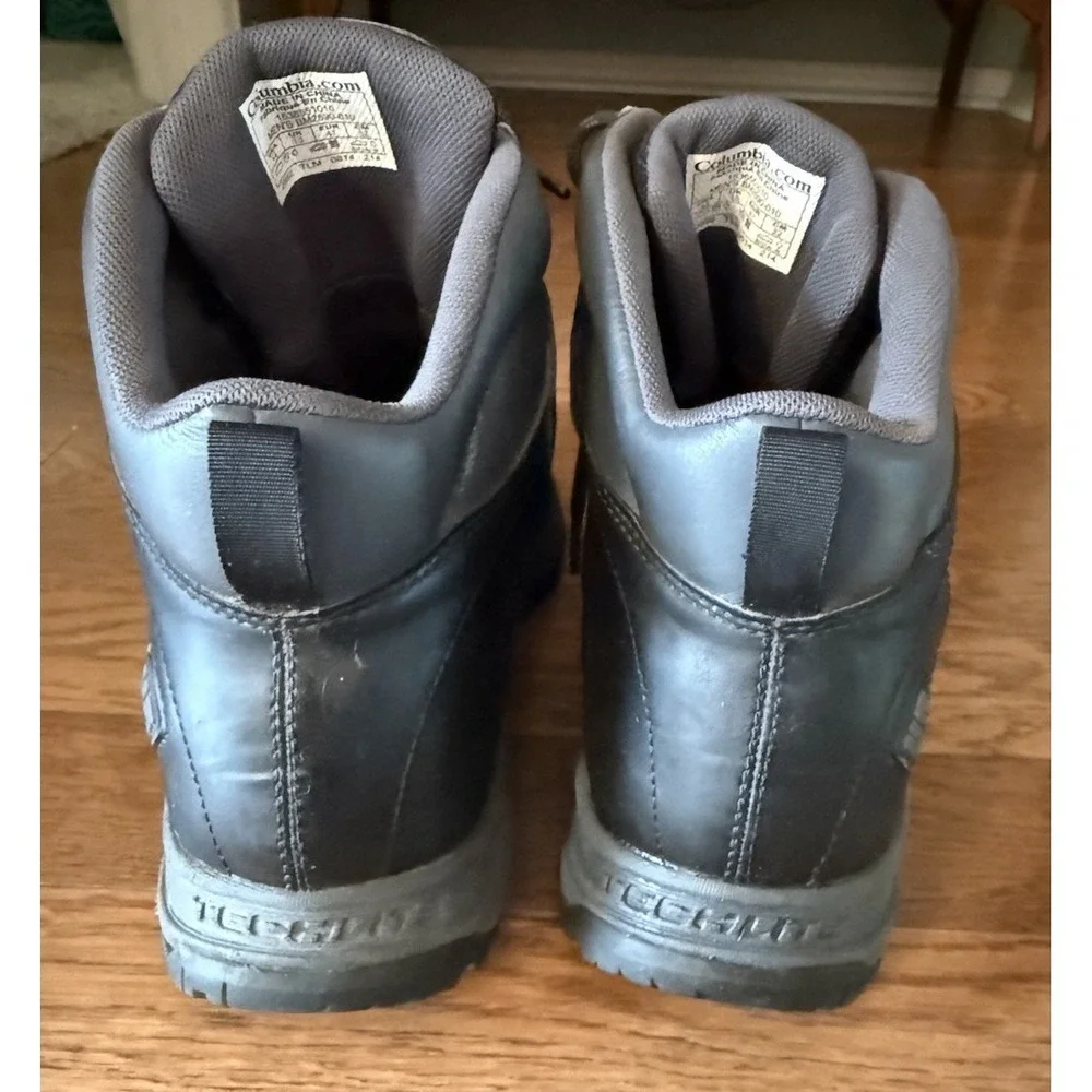 Columbia Newton Ridge Plus Hiking Trail Boots Black Leather Waterproof Mens 14